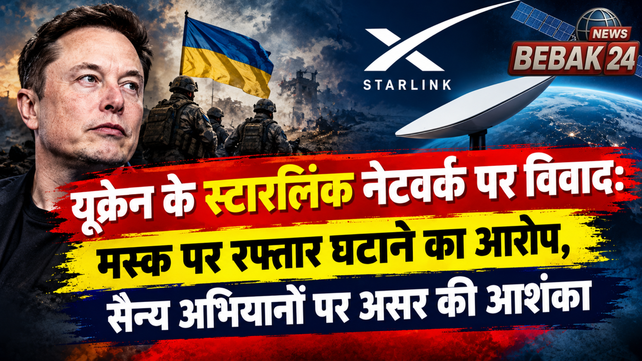 यूक्रेन के स्टारलिंक नेटवर्क पर विवाद: मस्क पर रफ्तार घटाने का आरोप, सैन्य अभियानों पर असर की आशंका