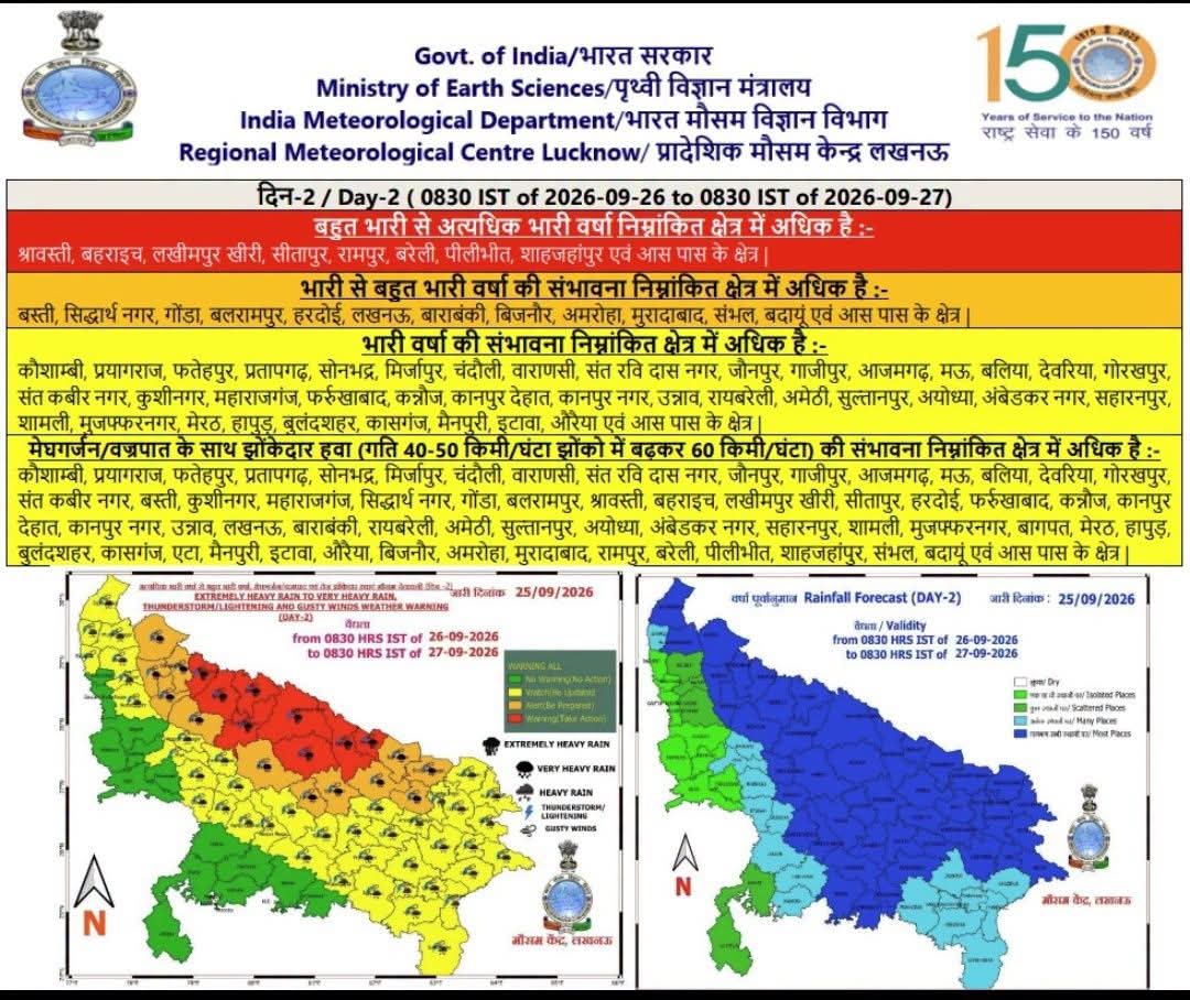 मौसम विभाग की चेतावनी, बलिया में 25-26 सितंबर को मंडराएगा खतरा! आंधी और कड़कती बिजली का 'येलो अलर्ट' जारी