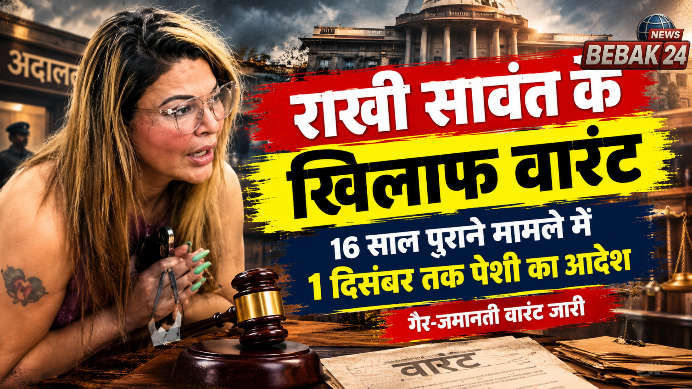 राखी सावंत के खिलाफ गैर-जमानती वारंट, 16 साल पुराने मामले में 1 दिसंबर तक पेश करने का आदेश