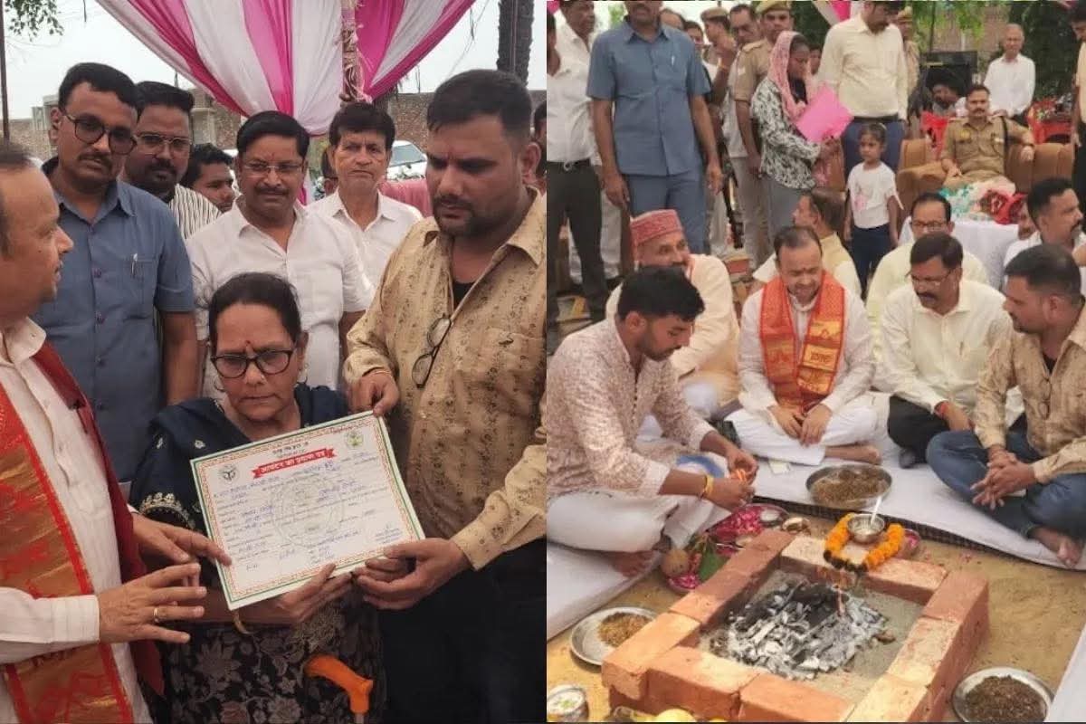 CM योगी के मंत्री का अपराधियों को सख्त संदेश, कहा- सिर उठाया तो जहन्नुम का टिकट तय, 1978 के दंगा पीड़ितों को सौंपे जमीन के दस्तावेज