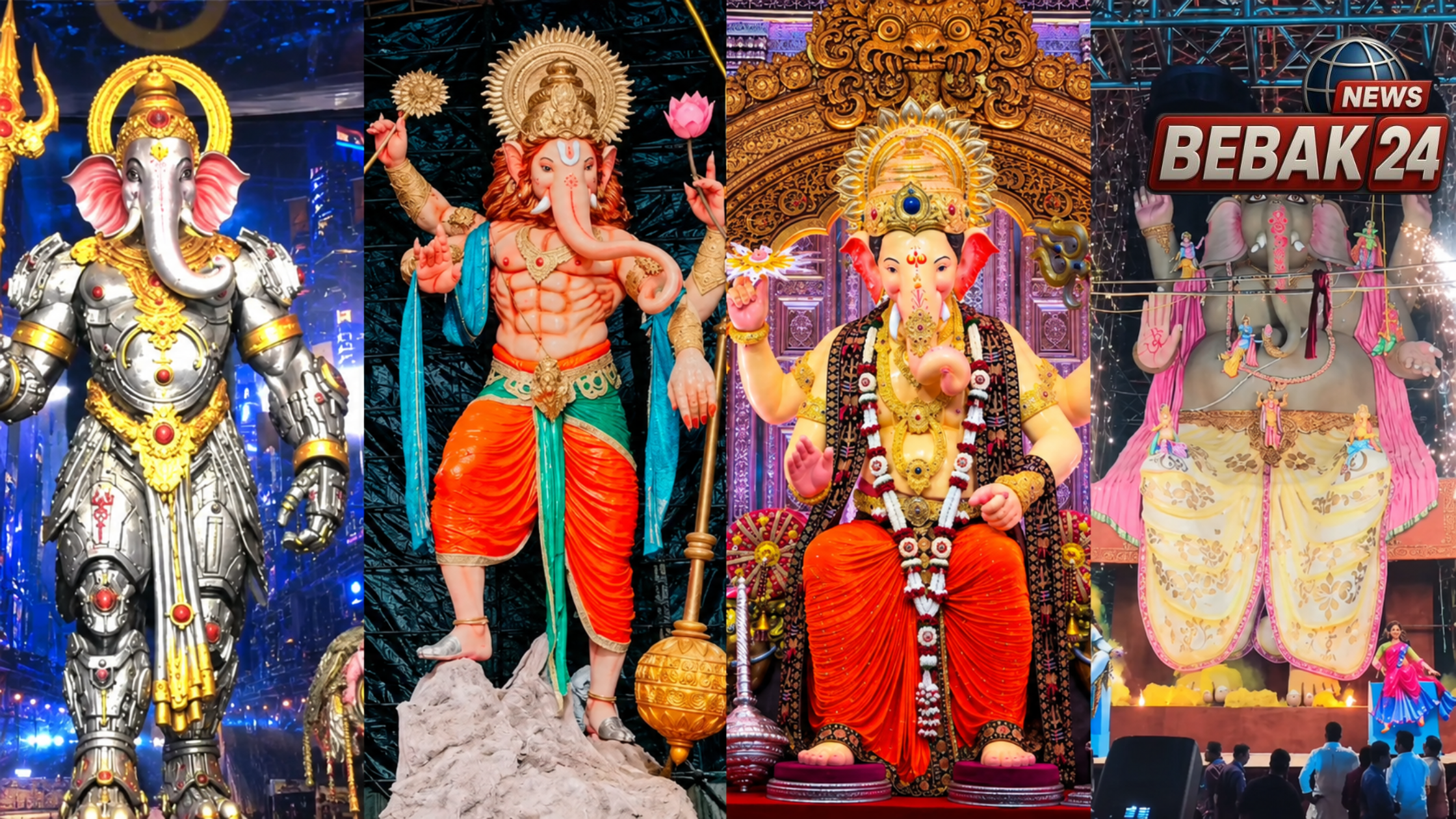 मुंबई से हैदराबाद तक गूंजा &lsquo;गणपति बप्पा मोरया&rsquo;, कहीं विशाल प्रतिमा तो कहीं खास थीम