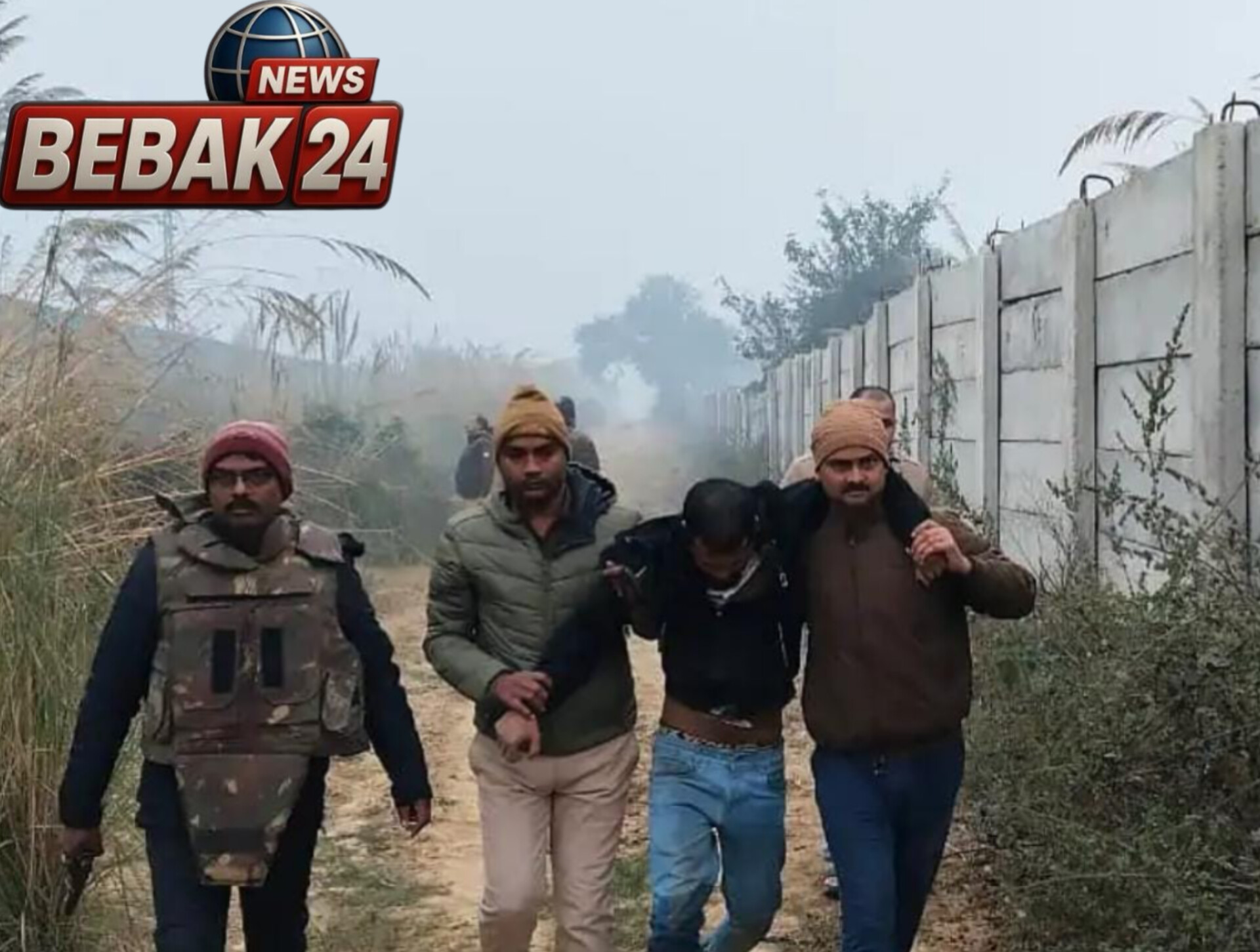 मिर्जापुर में पुलिस की बड़ी कार्रवाई: एनकाउंटर में गौ तस्कर के पैर में लगी गोली, 20 गोवंश आजाद