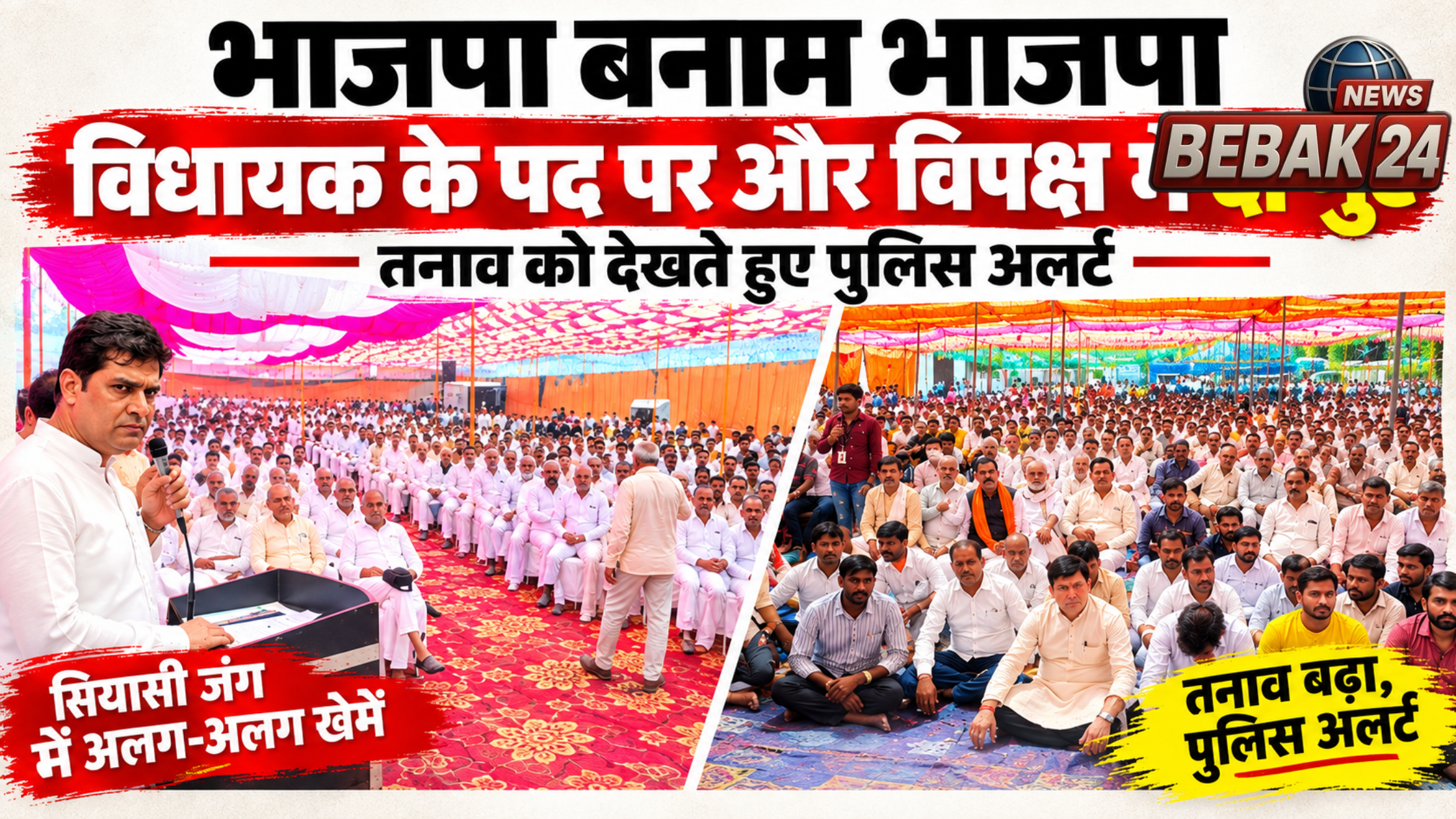 लोनी में भाजपा बनाम भाजपा: विधायक के समर्थन और विरोध में जुटीं बिरादरियां, दो महापंचायतों से गरमाया माहौल