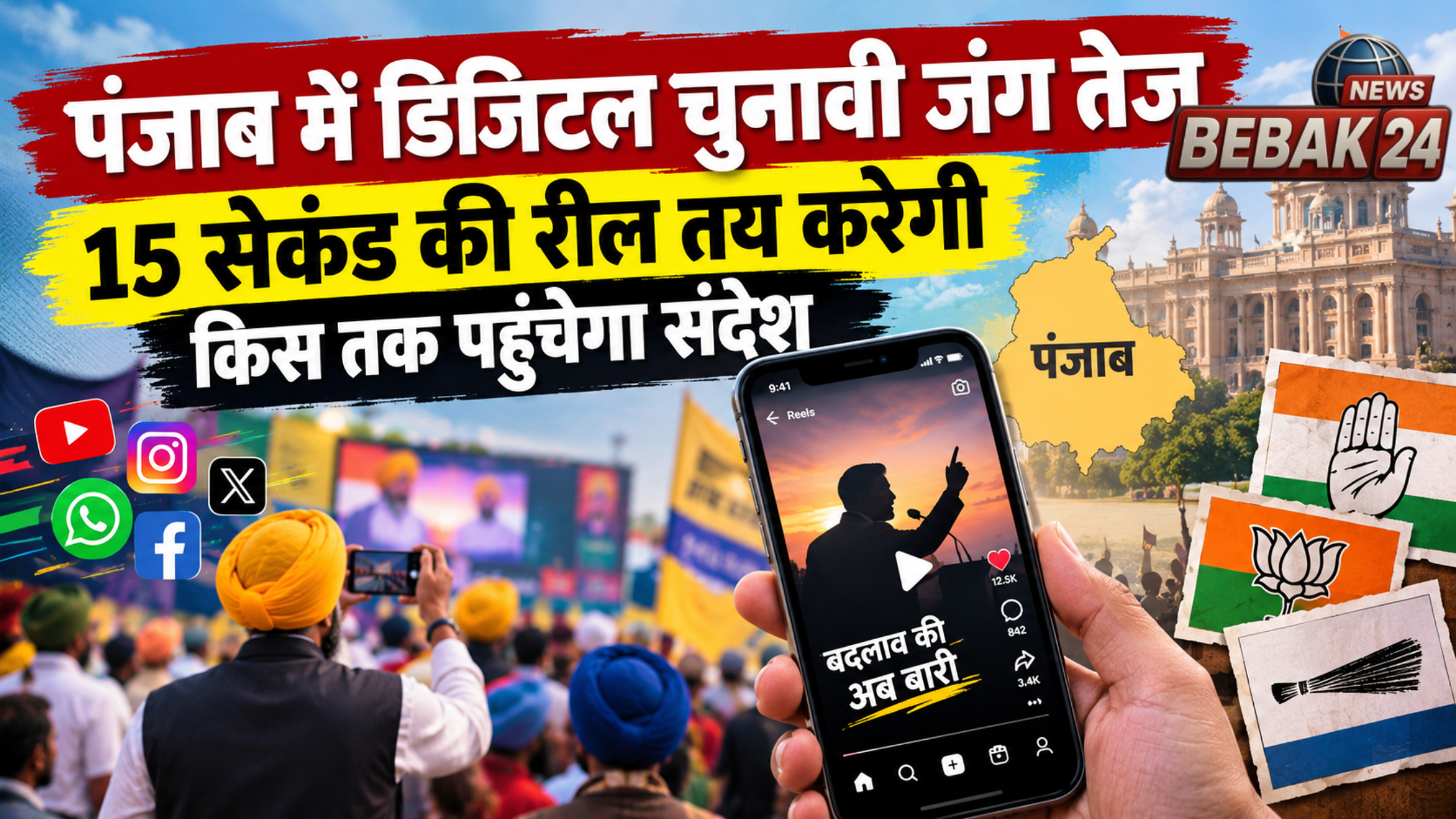पंजाब में डिजिटल चुनावी जंग तेज, 15 सेकंड की रील तय करेगी किस तक पहुंचेगा संदेश