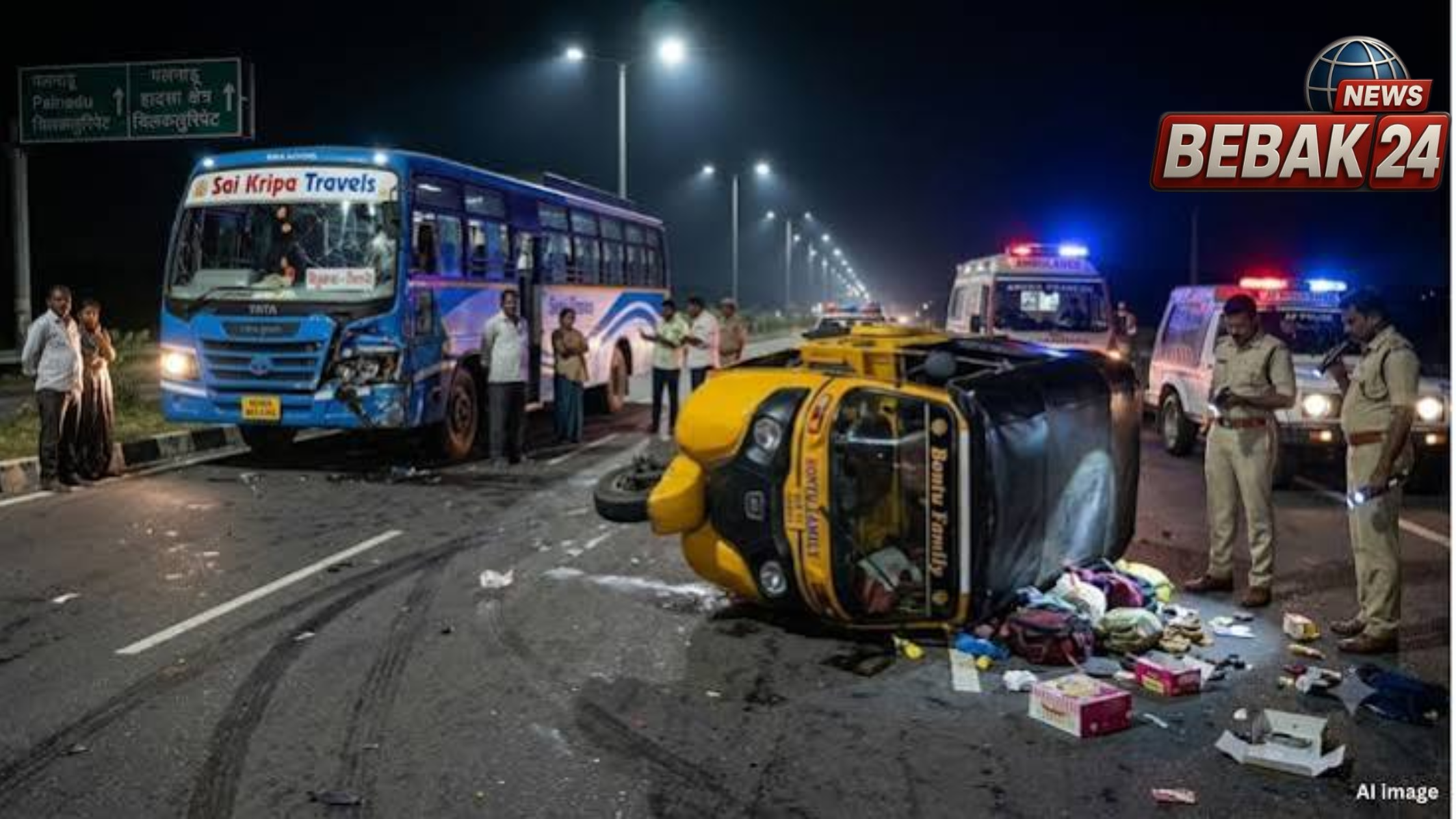 आंध्र में बस-ऑटो की भिड़ंत, 7 की मौत; 6 महिलाएं शामिल