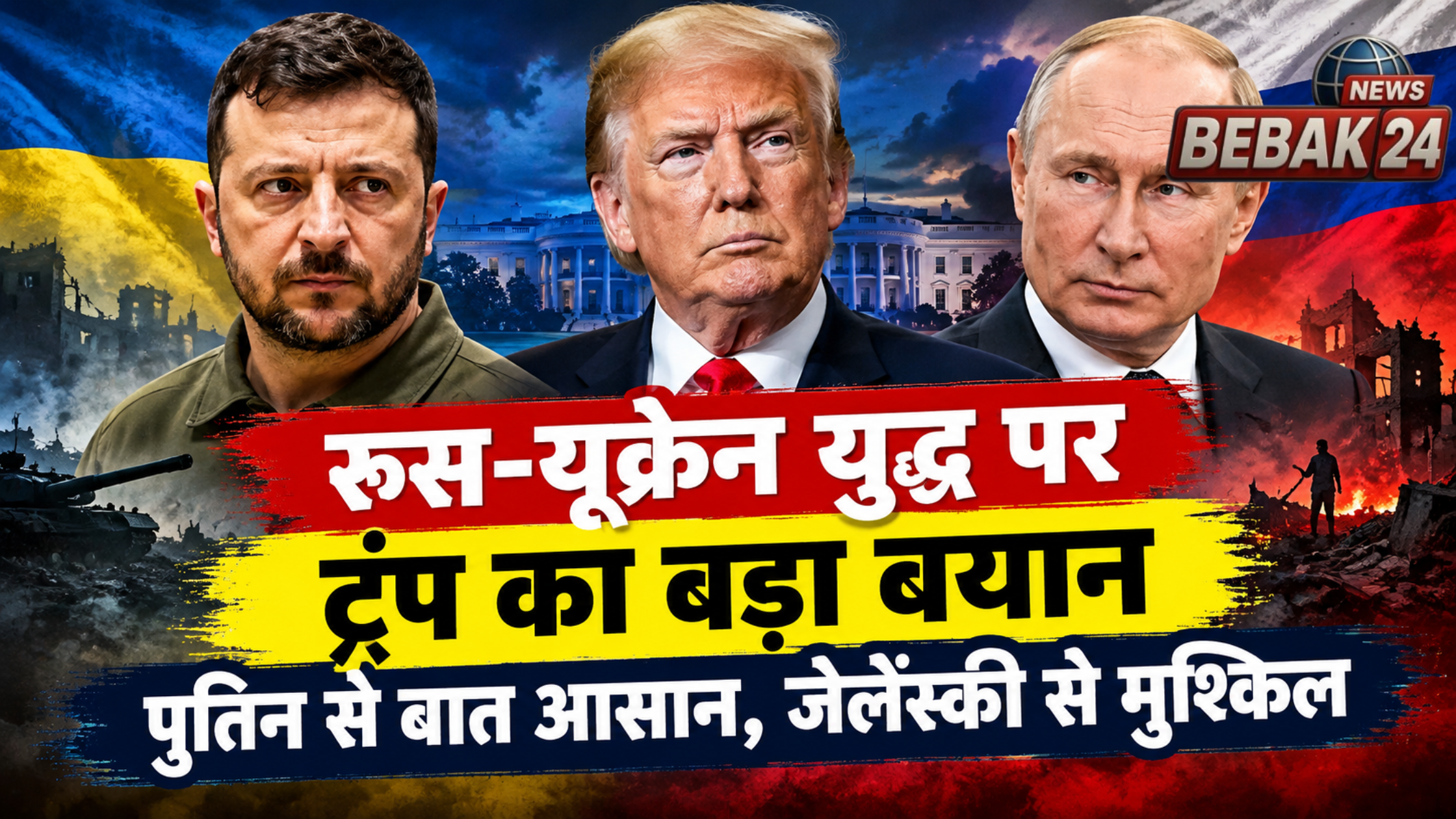 रूस-यूक्रेन युद्ध पर ट्रंप का बयान, बोले- पुतिन से बात आसान, जेलेंस्की से मुश्किल